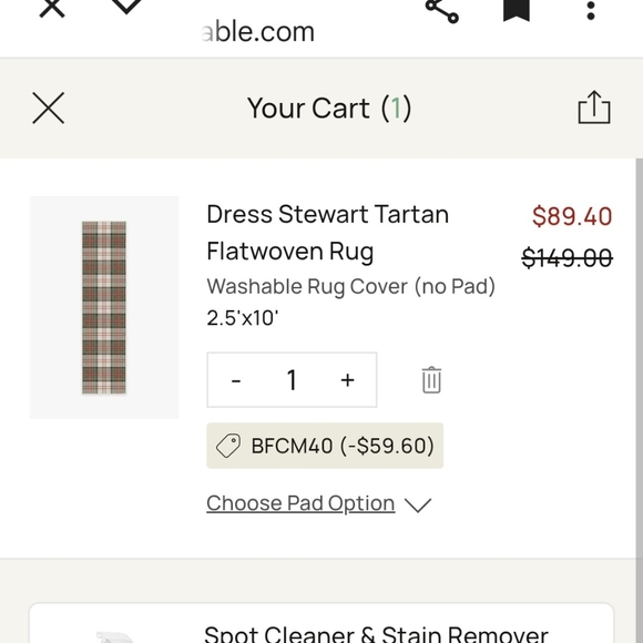 Ruggable Plaid Runner Rug - Red and Green 2.5'x10'.  Brand New!!! - Picture 8 of 8